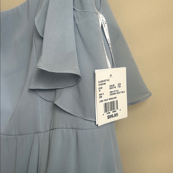 CELEBRATE DB STUDIO Cold-Shoulder Long Chiffon Dress STYLE# F20365 size 14 NWT - Picture 6 of 9